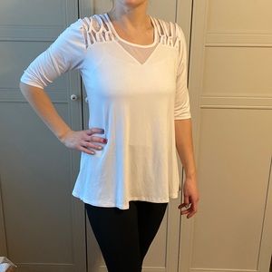 White Half Sleeve Shirt with Unique top